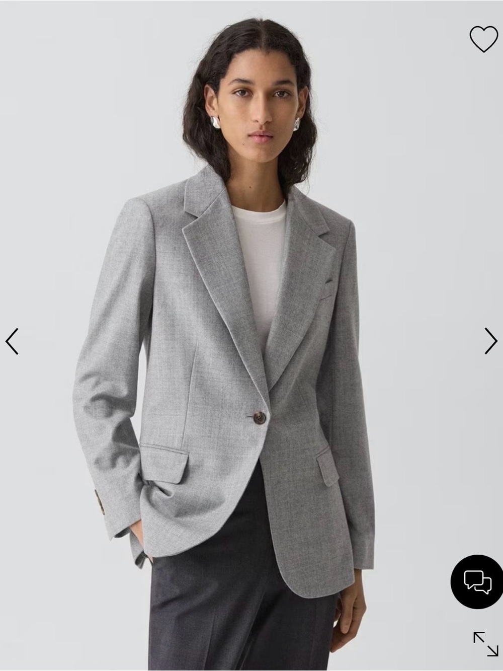 Theory Gray Lynnia Blazer in Sleek Flannel Size 4